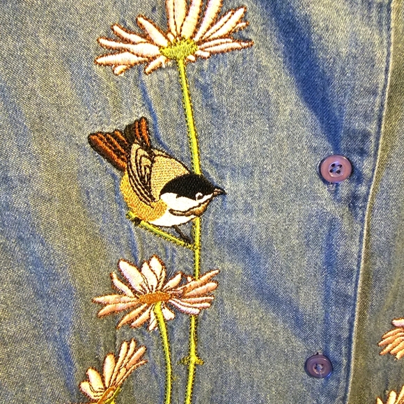Embroidered Chambray Shirt - Picture 3 of 8